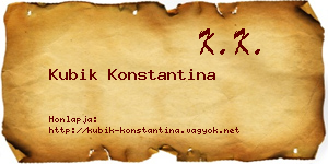 Kubik Konstantina névjegykártya